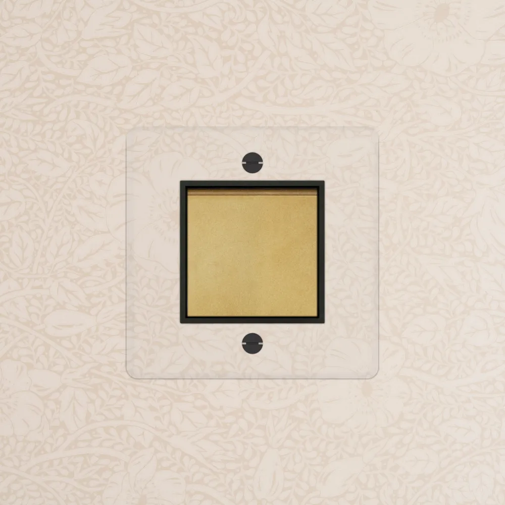Kew Single Retractive Rocker Switch - Průhledný Antique Brass | Black