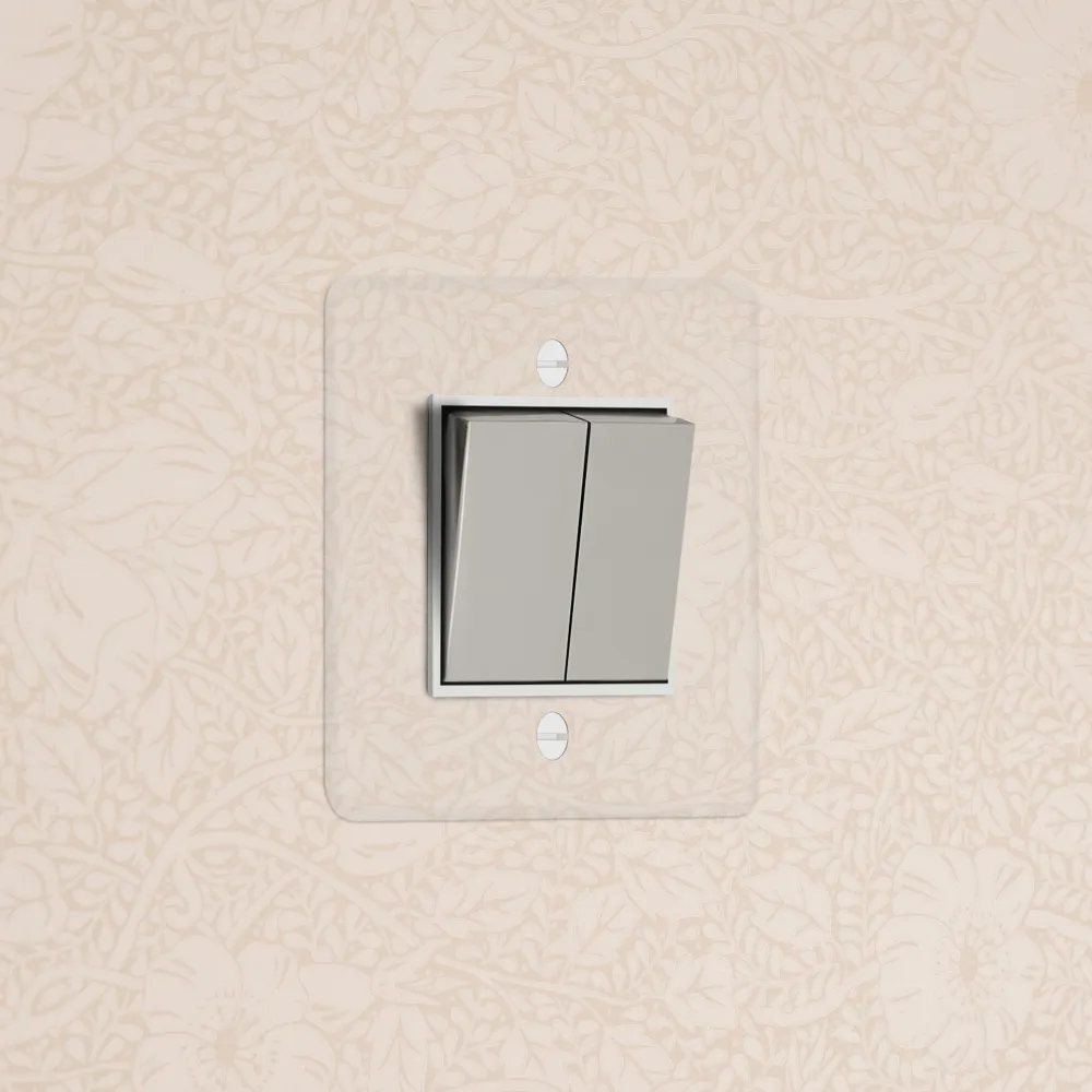 Kew Single 2x Retractive Rocker Switch - Průhledný Polished Nickel | White