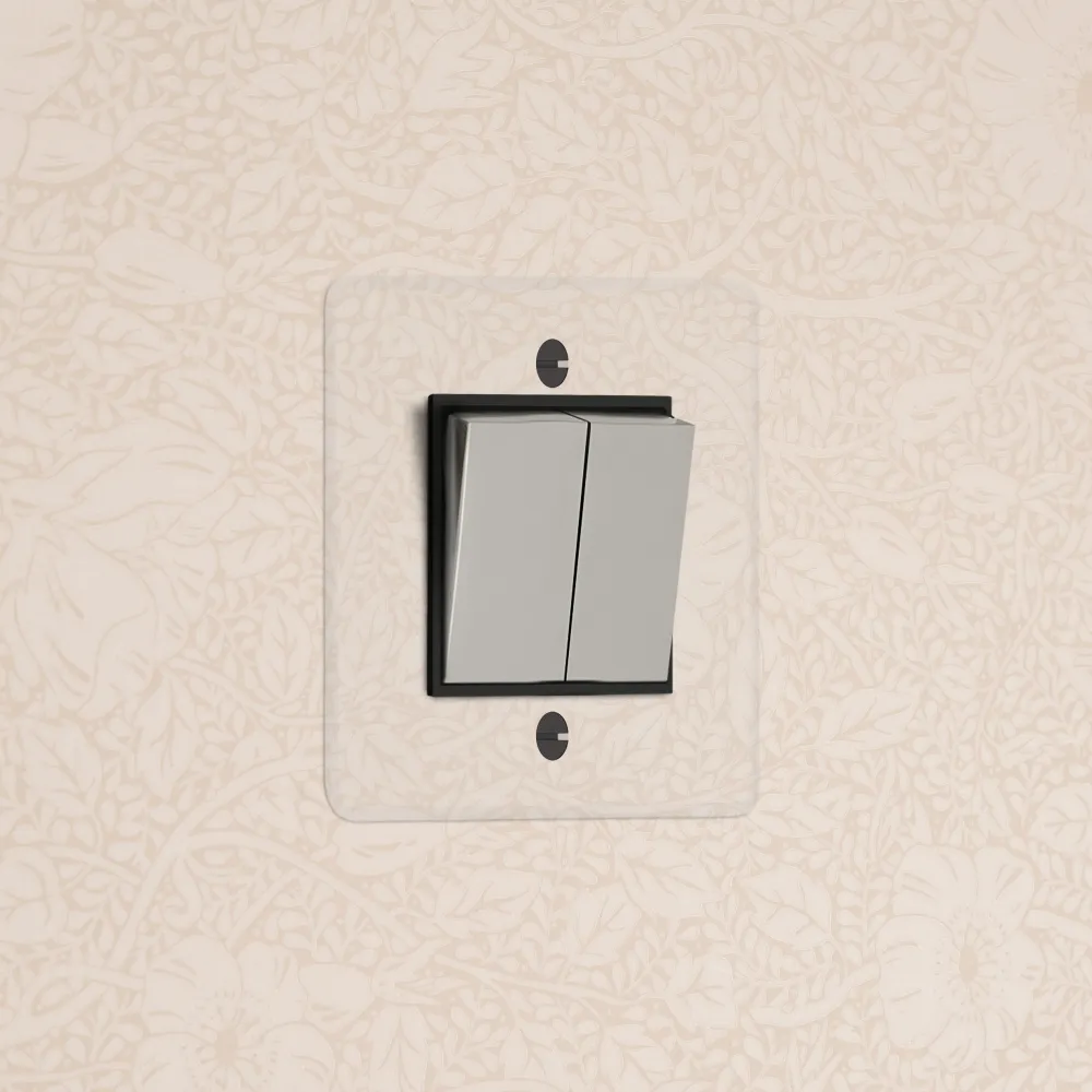 Kew Single 2x Retractive Rocker Switch - Výrazný Polished Nickel | Black