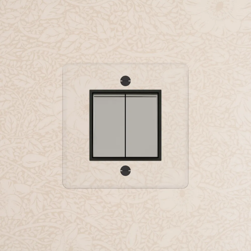 Kew Single 2x Retractive Rocker Switch - Výrazný Polished Nickel | Black