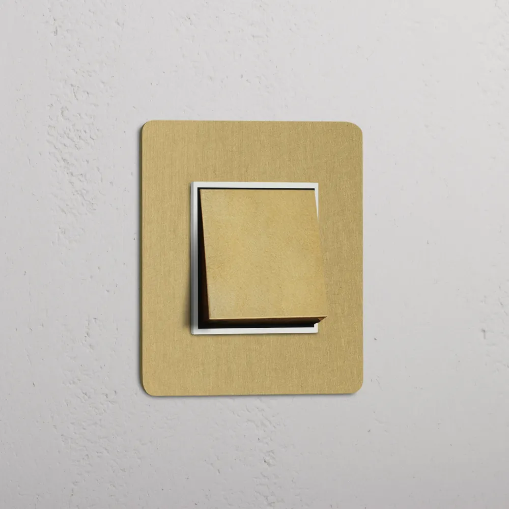 Kew Single Rocker Switch - Antique Zlatý kov | White