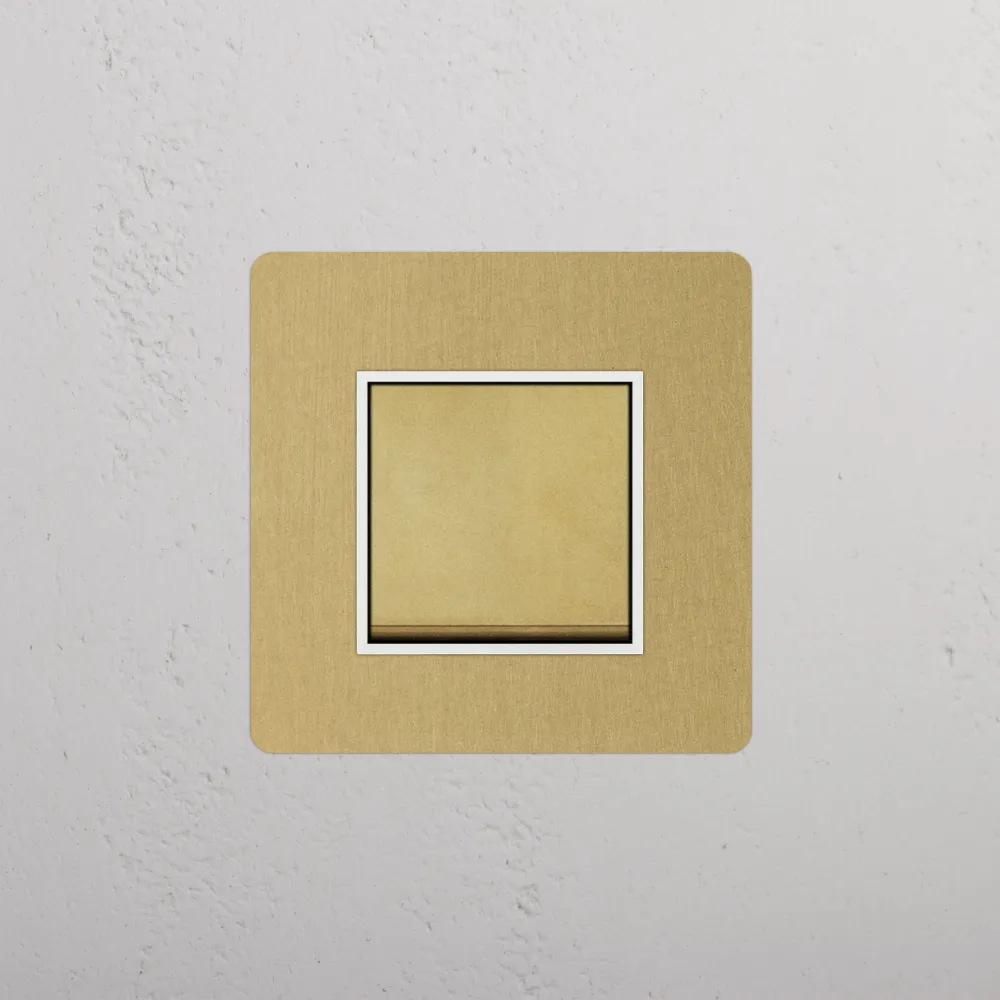 Kew Single Rocker Switch - Antique Zlatý kov | White