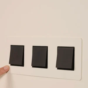 Kew Triple 3x Rocker Switch - Paintable Copper-brown | Black