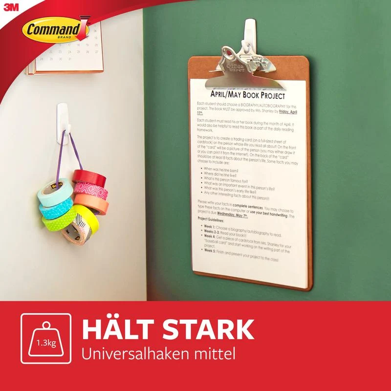 Mittelgroße Command™ Mehrzweckhaken M im Vorteilspack, 17001-2 | Packung (1 Stück)