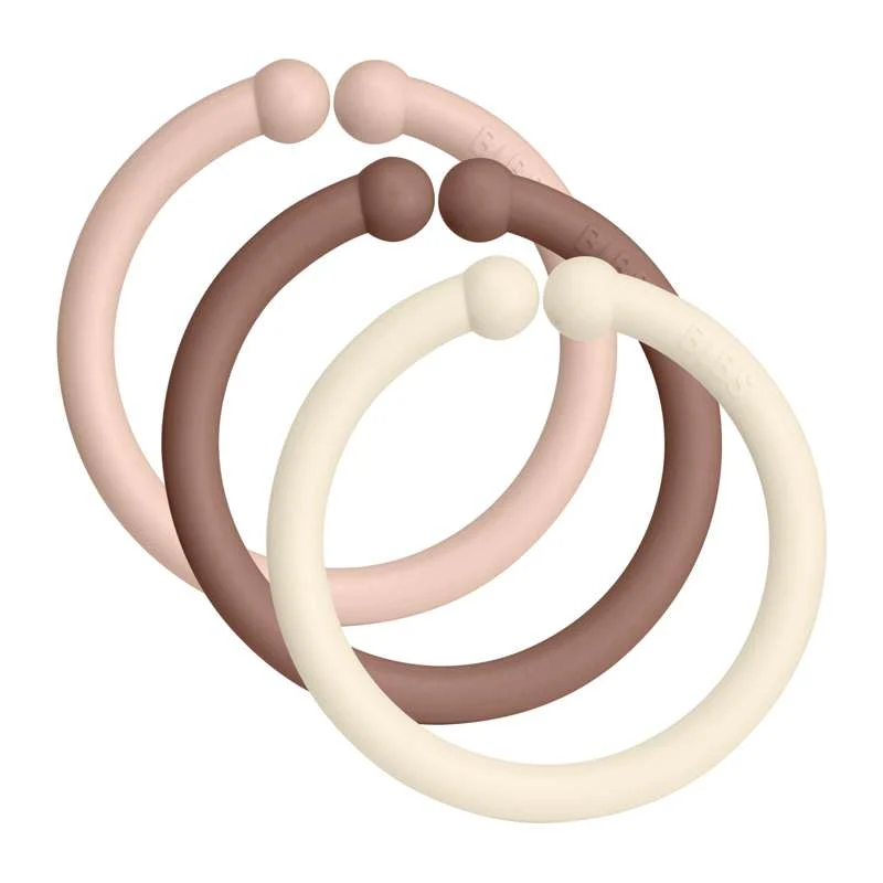 Průmyslový stupeň BIBS Loops - Ophængsringe - 12-Pak - Blush/Woodchuck/Ivory