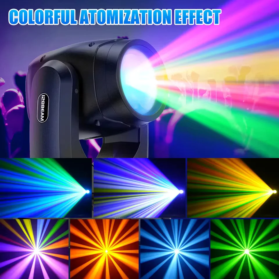200W LED Beam pohyblivá hlava, 18prizmatický barevný projektor pro jevištní osvětlení, efektový projektor pro bary, naroze...