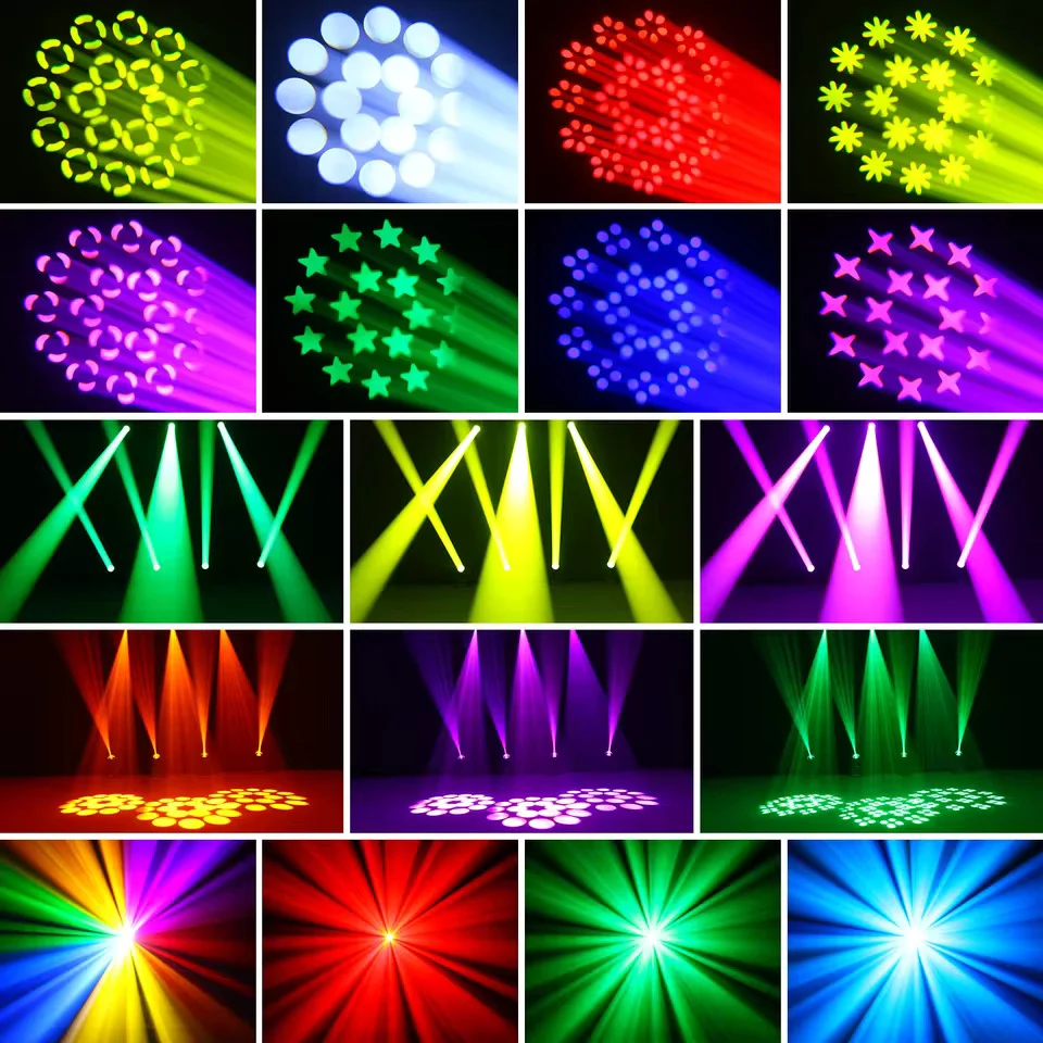 200W LED Beam pohyblivá hlava, 18prizmatický barevný projektor pro jevištní osvětlení, efektový projektor pro bary, naroze...