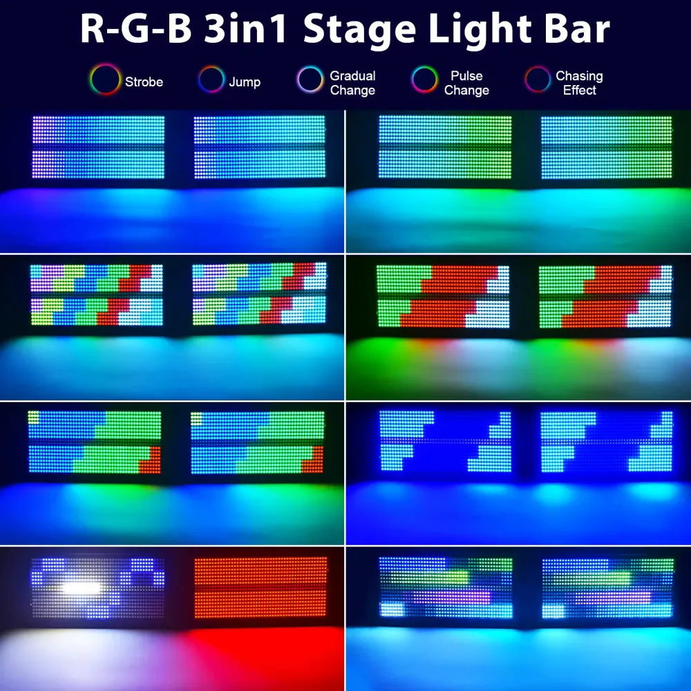 200W LED RGBW 48+8segmentová stroboskopická světla DMX512 Wash pódiové světlo Uplight DJ světla pro párty, diskotéky, svat...
