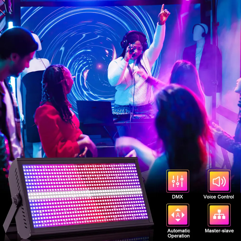 200W LED RGBW 48+8segmentová stroboskopická světla DMX512 Wash pódiové světlo Uplight DJ světla pro párty, diskotéky, svat...