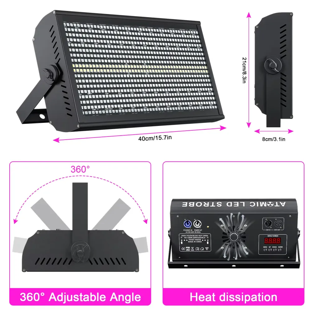 200W LED RGBW 48+8segmentová stroboskopická světla DMX512 Wash pódiové světlo Uplight DJ světla pro párty, diskotéky, svat...