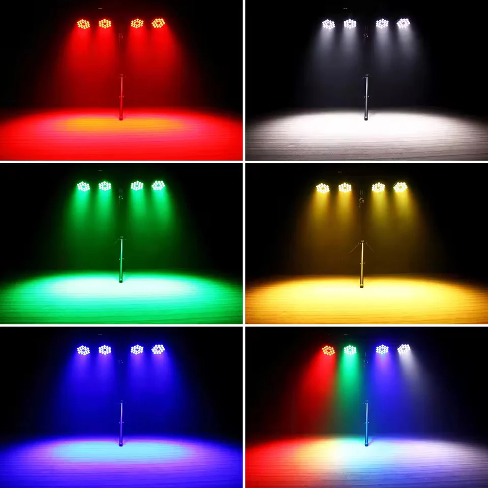 4 kusy LED party světel, 200W 4v1 RGBW DMX pódiové reflektory s plochým paprskem, efektové světlo pro DJ, diskotéku, párty...