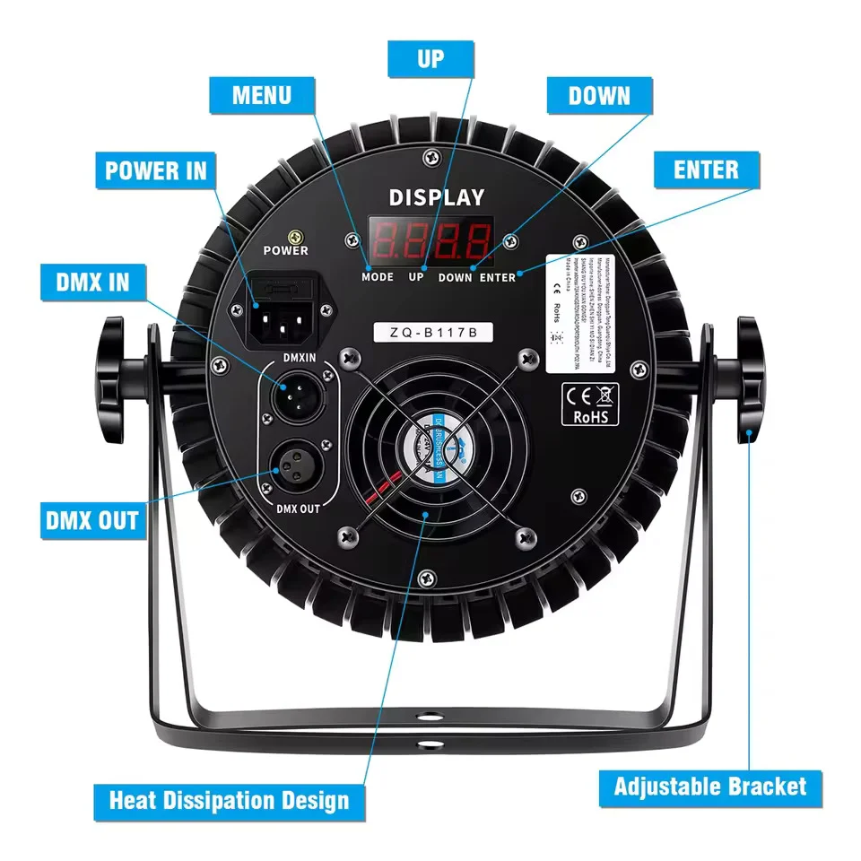 4 kusy LED party světel, 200W 4v1 RGBW DMX pódiové reflektory s plochým paprskem, efektové světlo pro DJ, diskotéku, párty...
