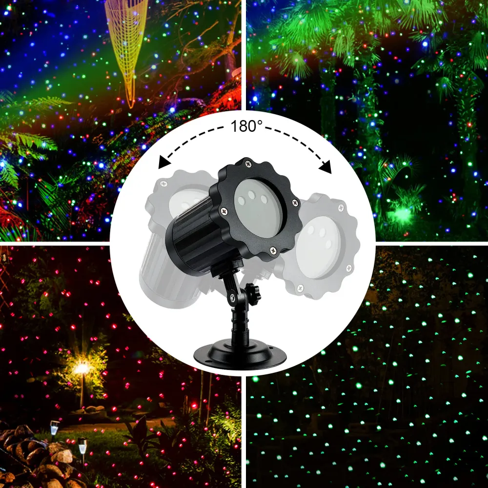 Laserový projektor Starry světla venkovní, RGB pohyblivý hvězdný déšť, vodotěsný, zahradní party dekorace s dálkovým ovlád...
