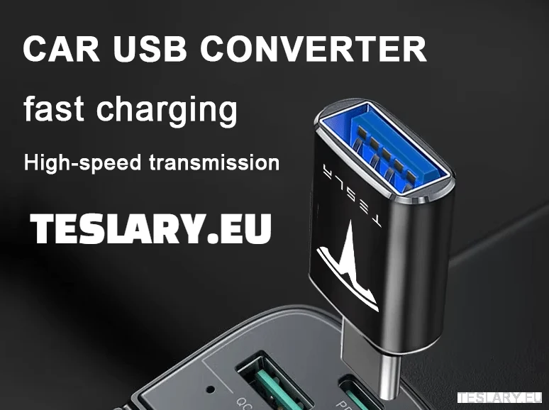 TESLA USB Typ C na USB adaptér pro model 3 y s x logo