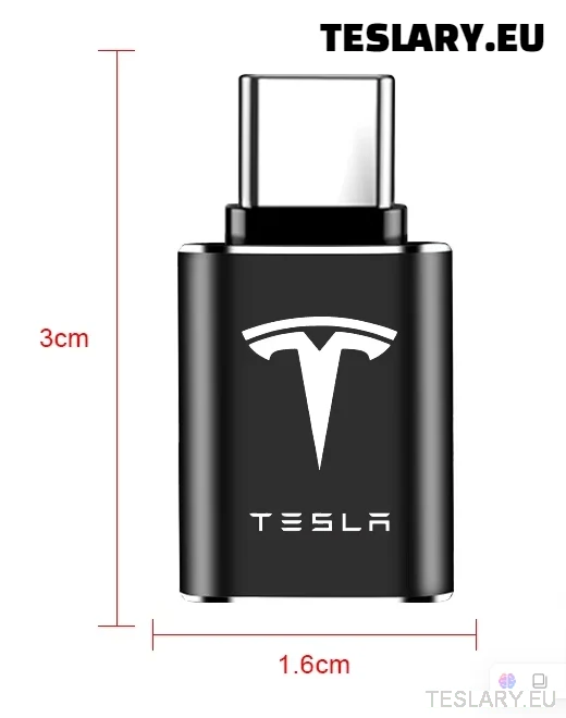 TESLA USB Typ C na USB adaptér pro model 3 y s x logo