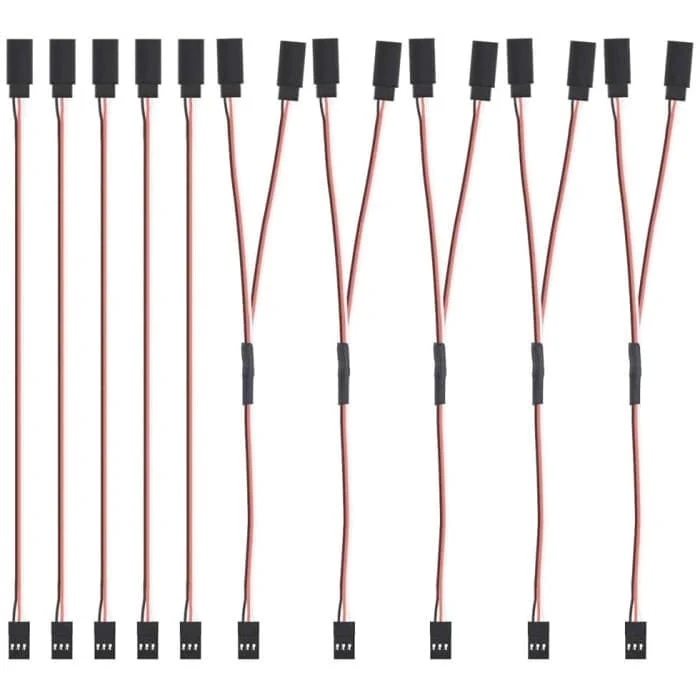 10dílné servo prodloužení pro RC, 150mm servo prodlužovací kabel Y servo kabel, 3kolíkový RC servo kabel samec-samice, ser...