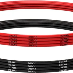 22 AWG silikonový kabel Ohebný elektrický vodič 5 metrů [2,5 m černý 2,5 m červený] Kabel z pocínovaného měděného drátu Vy...