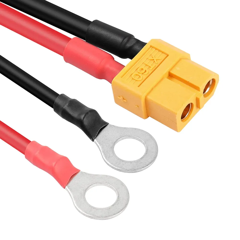 Kabel XT60 na svorkovnici O Ring, kabel XT60 s konektorem O Ring, s 1 Mt 12AWG křemíkovým drátem, pro RC Lipo baterie FPV...