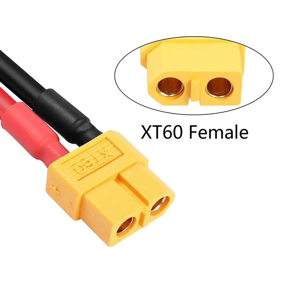 Kabel XT60 na svorkovnici O Ring, kabel XT60 s konektorem O Ring, s 1 Mt 12AWG křemíkovým drátem, pro RC Lipo baterie FPV...