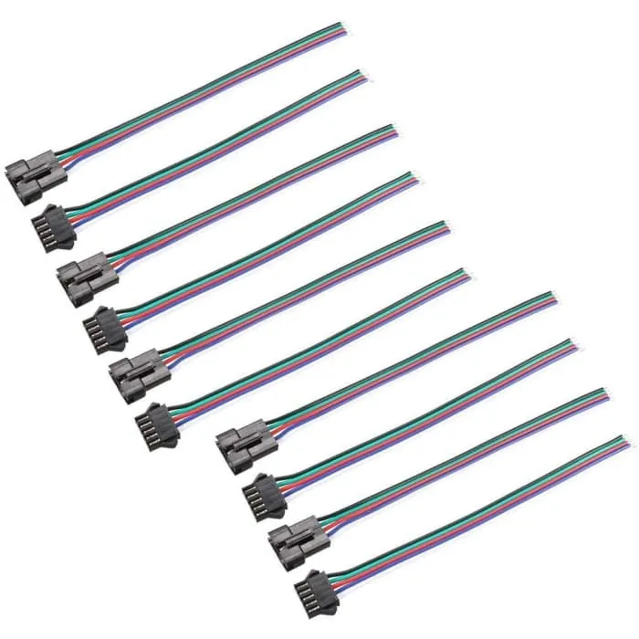 10 kusů JST SM 5pinový konektor LED napájecí samec samice SM adaptérový kabel 150 mm 20AWG YUNIQUE GREEN-CLEAN-POWER