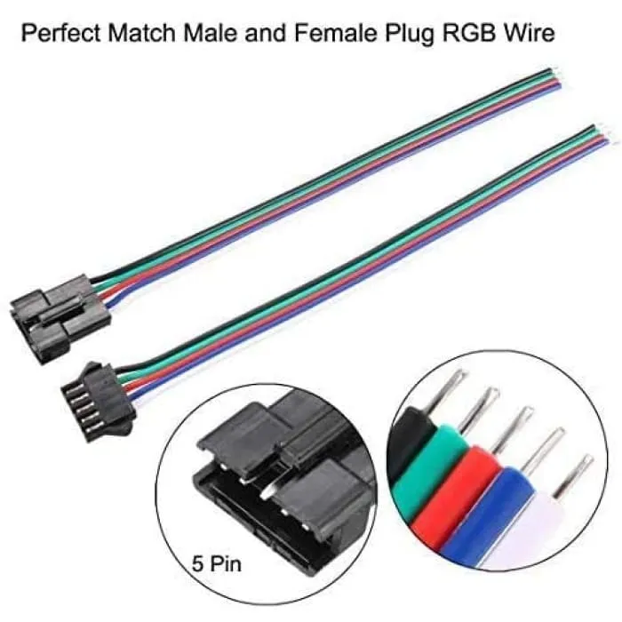 10 kusů JST SM 5pinový konektor LED napájecí samec samice SM adaptérový kabel 150 mm 20AWG YUNIQUE GREEN-CLEAN-POWER