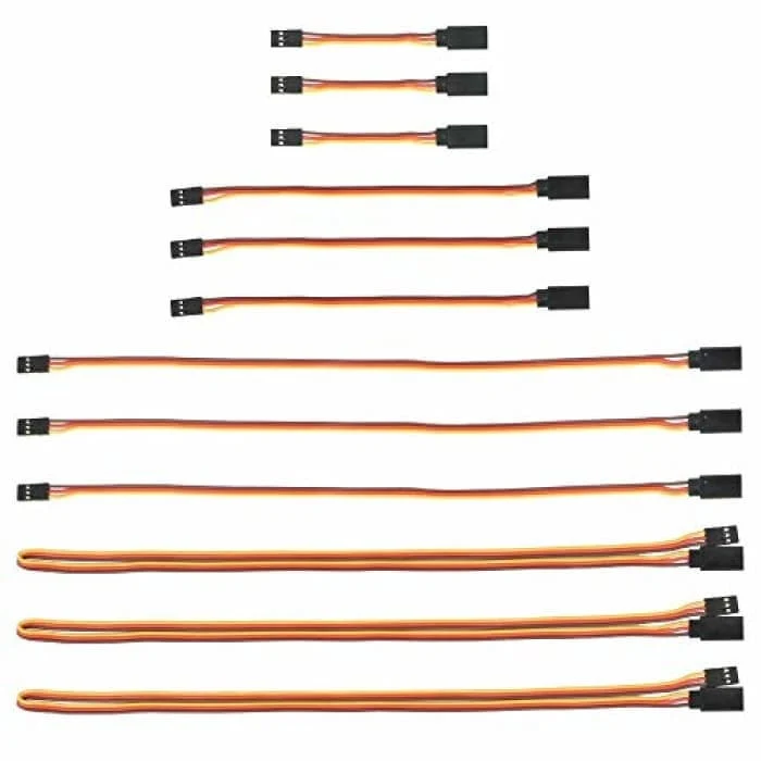 12 kusů JR prodlužovací kabel 3kolíkový 26AWG servo kabel Prodlužovací kabel samec k samici Futaba JR pro letadla na dálko...
