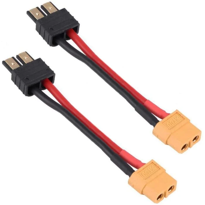 2 kusy 12AWG se zásuvkou XT60 Silikonový kabelový adaptér Kompatibilní s Traxxas RC LiPO NiMH ESC nabíječkou, 10CM YUNIQUE...