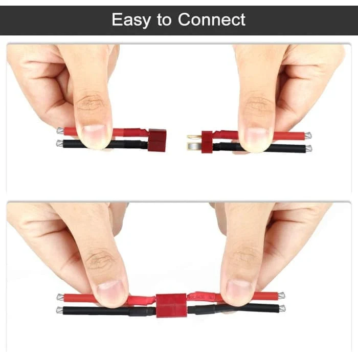 4 kusy Deans Style T Zásuvka Zásuvka s 12AWG silikonovým drátovým konektorem pro RC Lipo baterie Drone kabel + 4 kusy PVC...