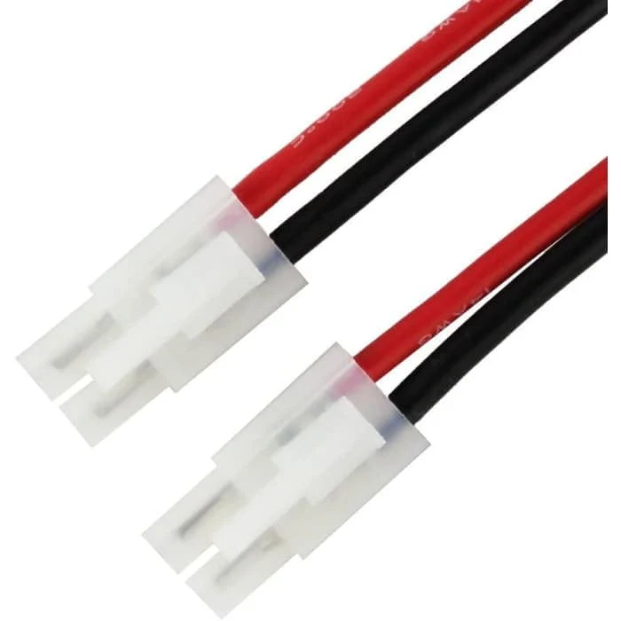 2 kusy nabíjecího kabelu Tamiya na 4mm zlaté kontaktní zástrčce do banánu 14AWG 30CM YUNIQUE GREEN-CLEAN-POWER