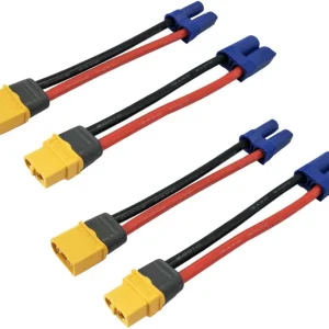 2 páry konektorových adaptérů XT60 na EC5 - samec samice - 12AWG silikonový kabel pro RC modelářství drony YUNIQUE GREEN-C...