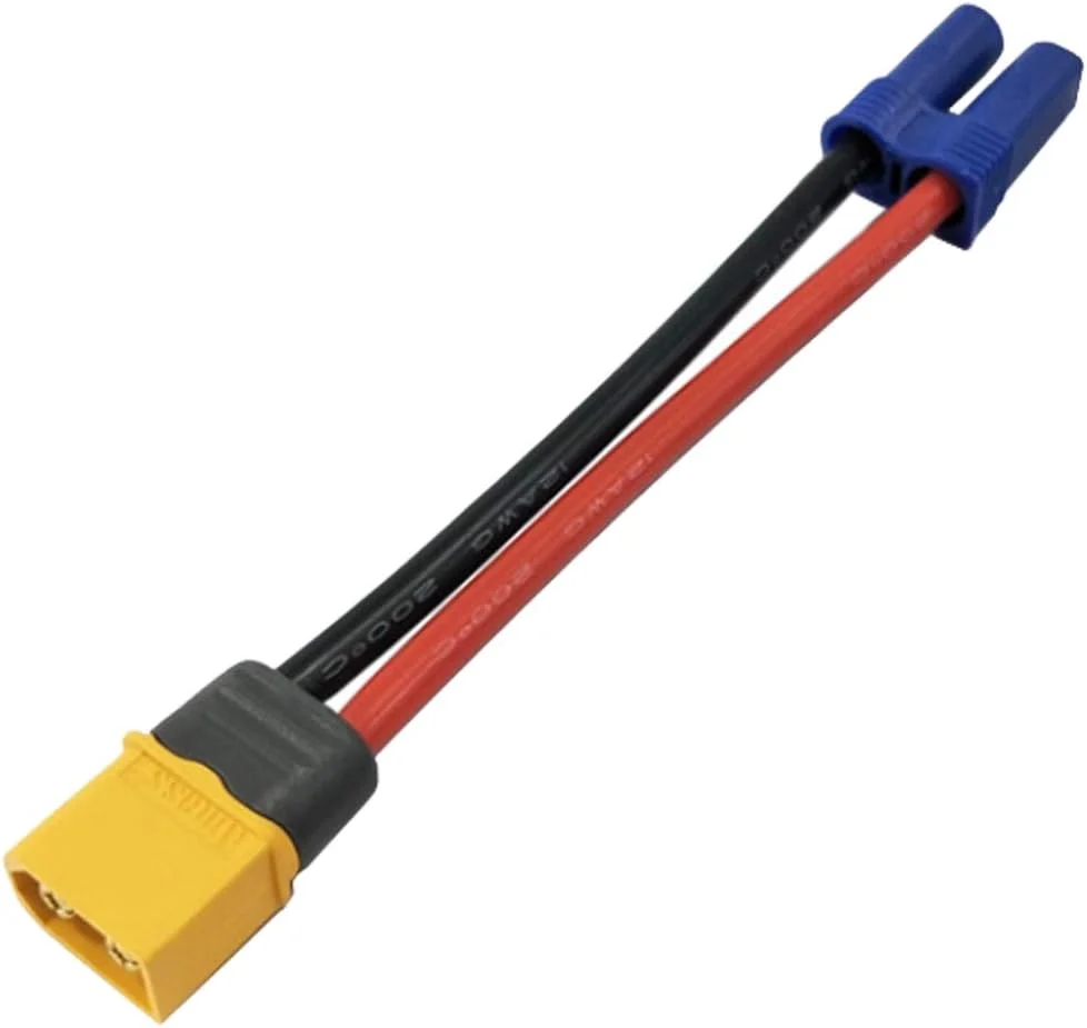 2 páry konektorových adaptérů XT60 na EC5 - samec samice - 12AWG silikonový kabel pro RC modelářství drony YUNIQUE GREEN-C...