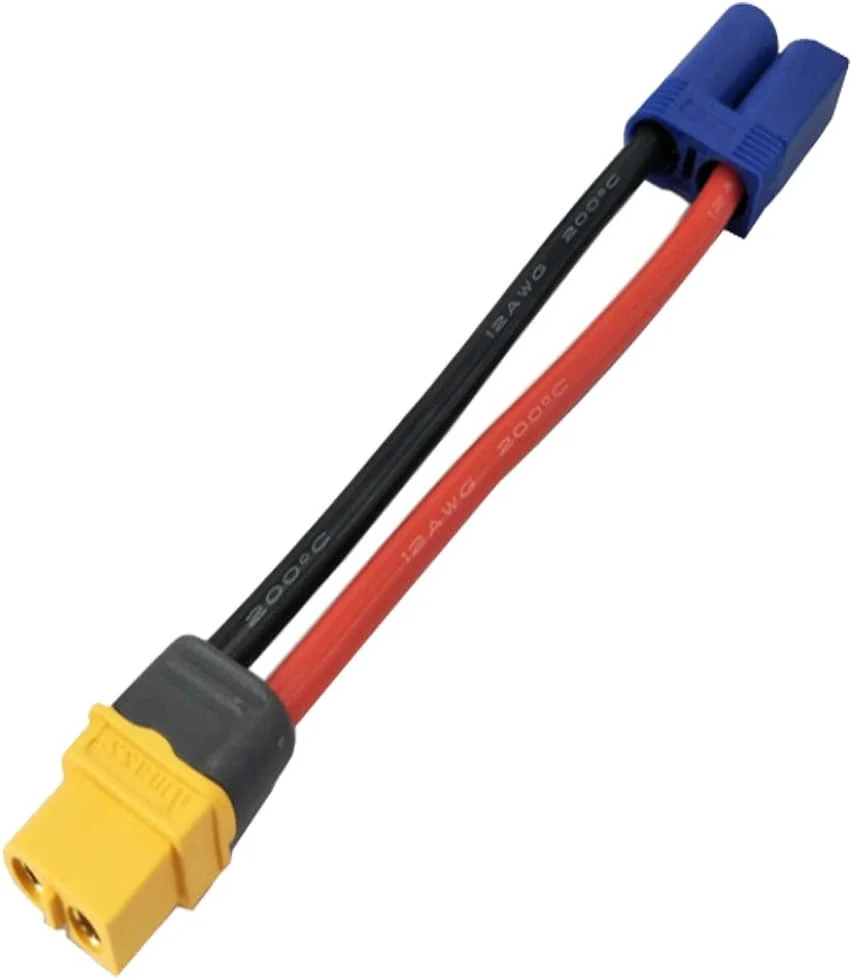 2 páry konektorových adaptérů XT60 na EC5 - samec samice - 12AWG silikonový kabel pro RC modelářství drony YUNIQUE GREEN-C...