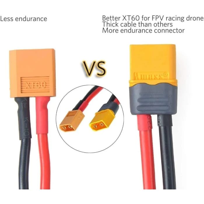 2 páry XT60 samec konektor s pouzdrem pouzdra konektoru se 150 mm 12AWG silikonovým kabelem pro Lipo baterii FPV dron YUNI...