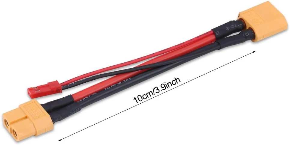 Sada 2 ks kabelových adaptérů XT60: 14 AWG konektor samec samice s 22 AWG zástrčkou JST - ideální příslušenství pro RC mod...