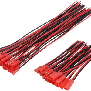 Sada 20 konektorů JST 22 AWG, 2 kolíky samec samice, délka 10 cm 15 cm - ideální pro LED diody, světelné pásky, RC baterie...