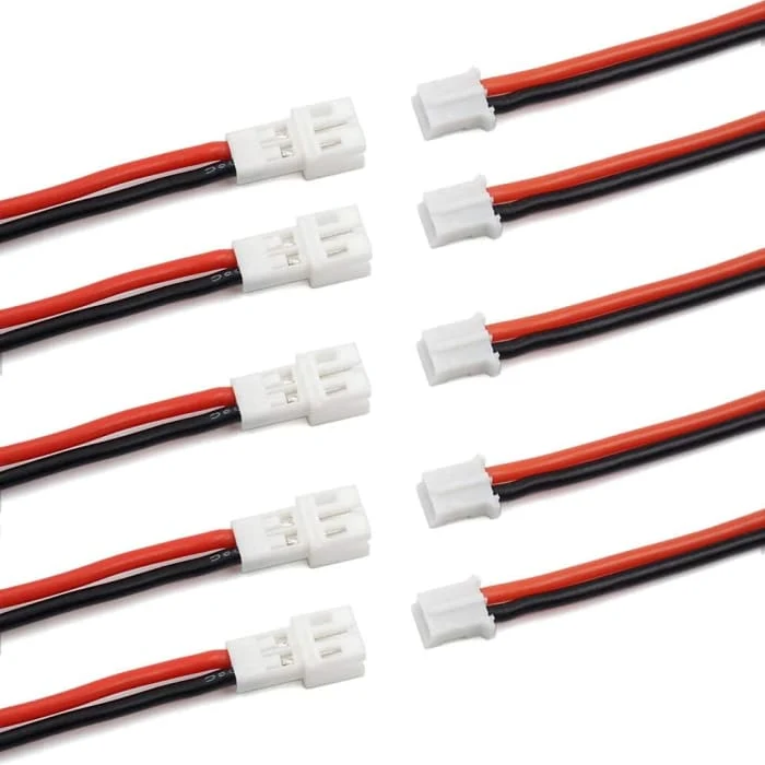 5 párů 10 samčích zásuvkových konektorových kabelů JST-PH 2.0 pro baterii JJRC H36 H67 Blade Inductrix EMachine E010 E013...