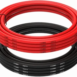 Silikonový kabel 12 AWG Ohebný elektrický vodič 5 metrů [2,5 m černý 2,5 m červený] Kabel z pocínovaného měděného drátu Vy...