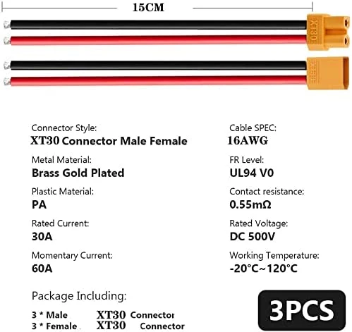 5 párů vysoce kvalitních konektorů MT60, 3,5mm zástrčka ESC nástavec, samec-samice, RC konektory baterie pro model budovy...