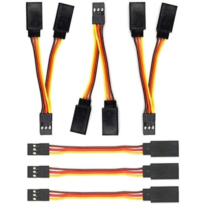 Zástrčka prodlužovacího servo prodlužovacího kabelu 6 kusů, 1 ž 2 Y drátový kabel 75mm 3kolíkový JR samec Futaba samice pr...
