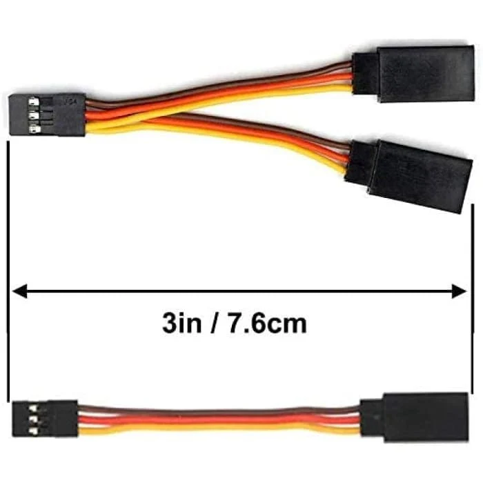 Zástrčka prodlužovacího servo prodlužovacího kabelu 6 kusů, 1 ž 2 Y drátový kabel 75mm 3kolíkový JR samec Futaba samice pr...