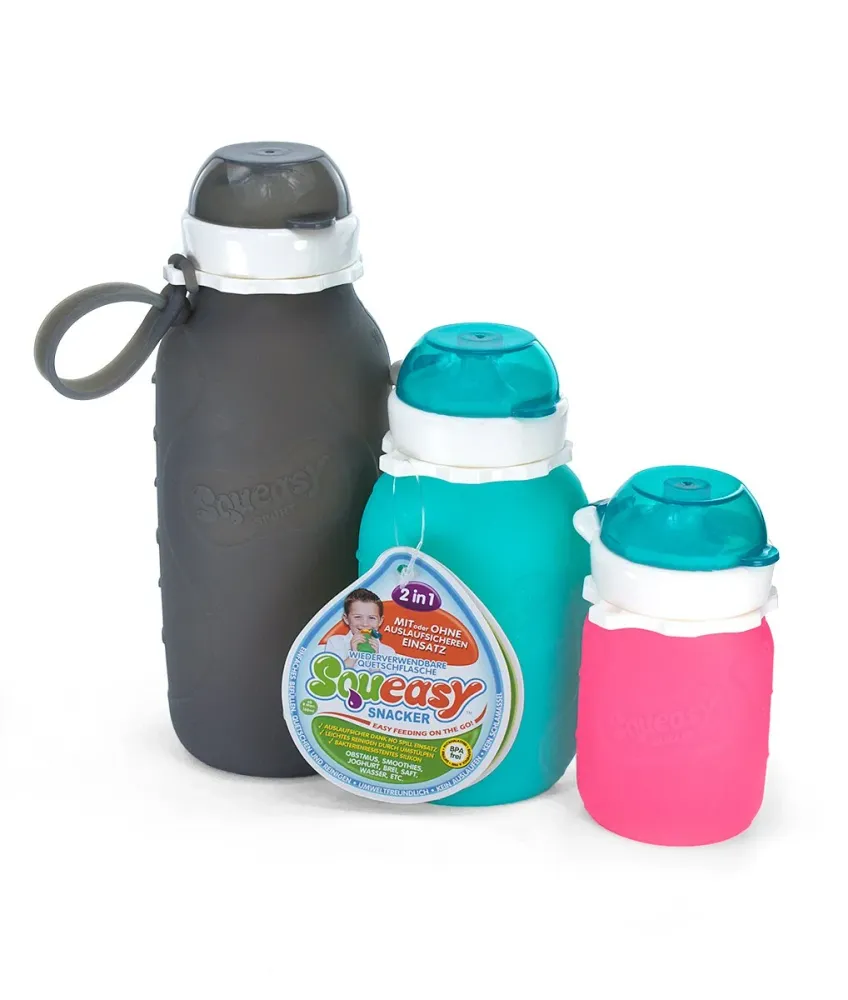 Squeasy Snacker Mini - silikonová kapsička 180ml zelená