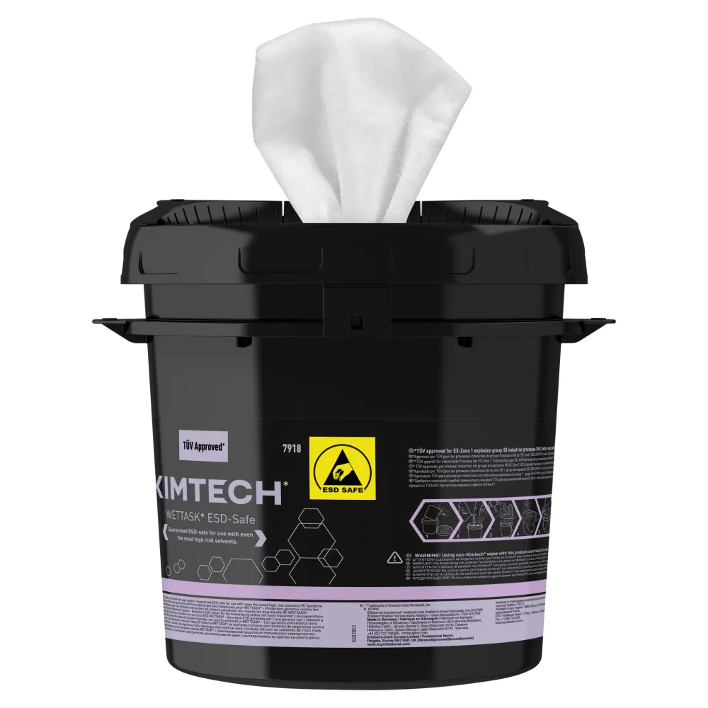 KimTech® Wettask* ESD rolls wiping donor - donor / black - | Cardboard (4 buckets)