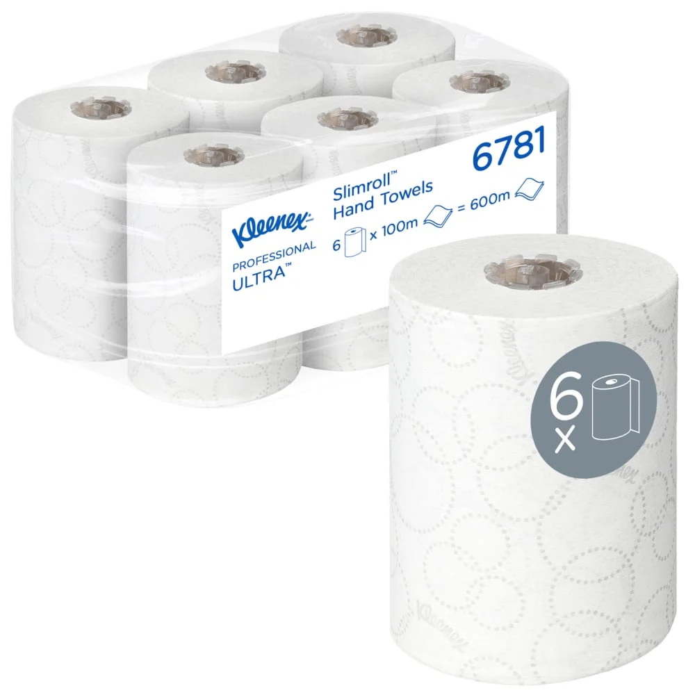 Kleenex® Ultra ™ Slimroll ™ -pyyhkeet - rolle / valkoinen - 6 rullia x 1 arkki | Pahvi (6 roolia)