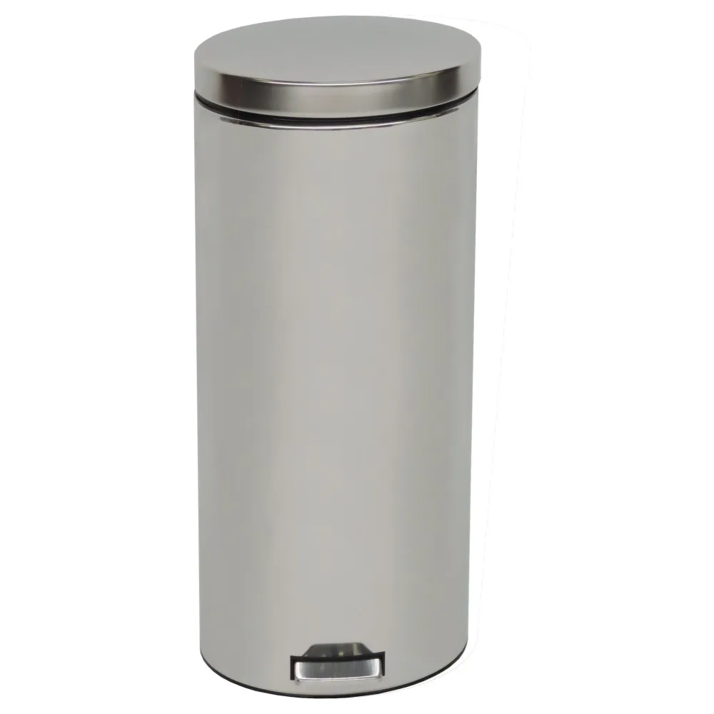 Novocal Free waste waste material: housing and lid: shiny metal steel, corrosion -resistant interior bucket | Pack (1 piece)