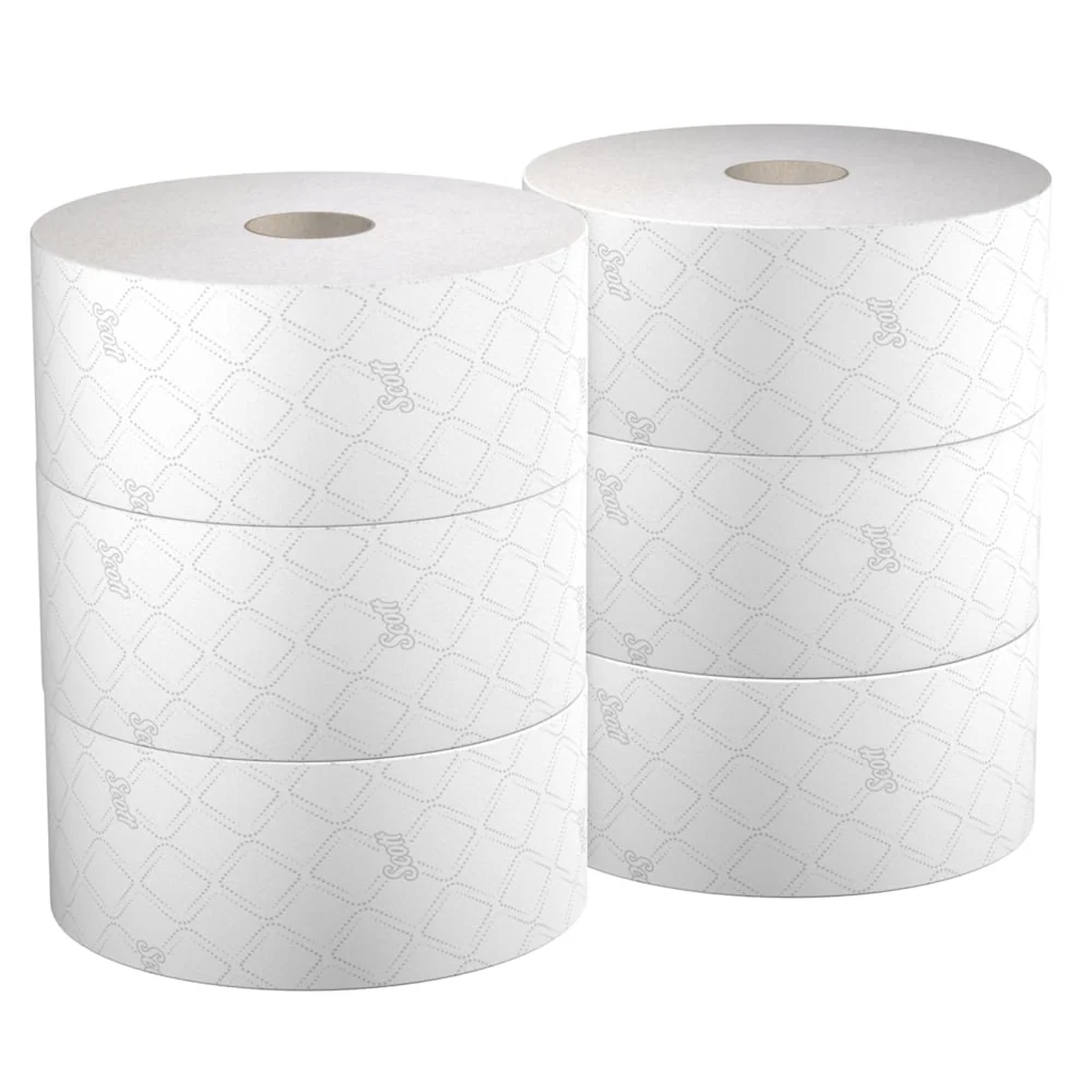Papel do banheiro Scott® Control ™ - Remoção central / branco / 314m - 6 rolos x 1280 folhas de lenços de papel higiênicos...