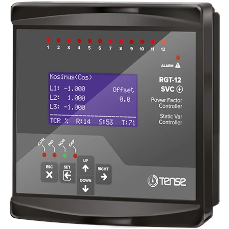 RGT-12SVC - Regulátor jalového výkonu 12 úrovňový +TCR s RS485 ModBus RTU