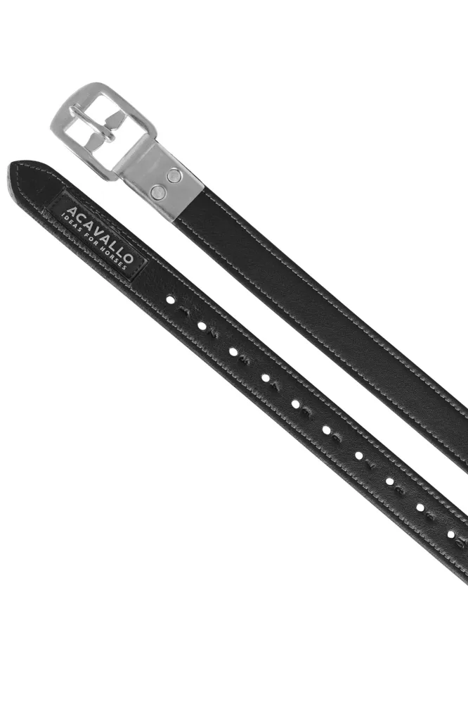 Puśliska z cielęcej skóry z ukrytą sprzączką Black 160 cm