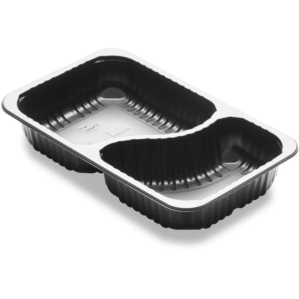 Menu shell 2-Comp 2 black PP/min 260x158x43.7 | Pack (384 pieces)