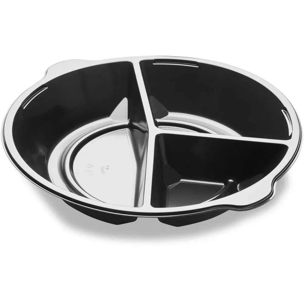 DF Pearl L3-3-divided 3 black PP Ø250x42 | Pack (300 pieces)
