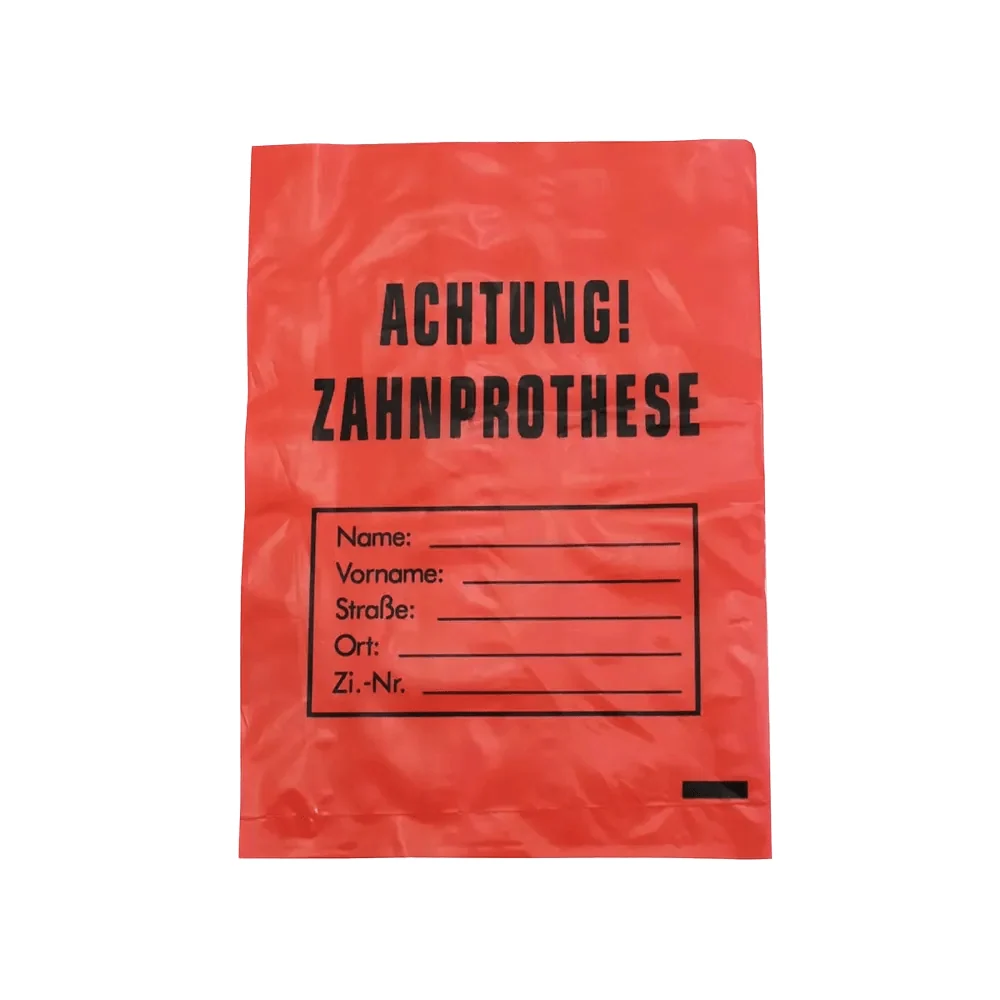 AMPri LDPE Zahnprothesenbeutel rot 17 x 24 cm | Karton (1 Packung)